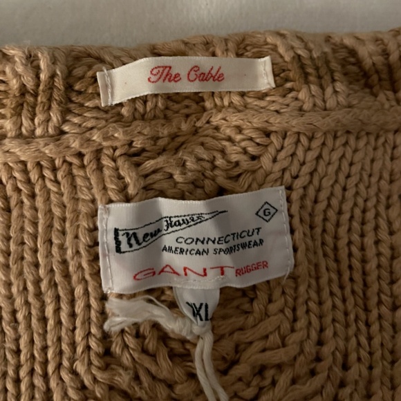 NWT Gant Rugger Loose Cable Knit Sweater Bisquit Beige [SZ‎ XXL ] - Picture 9 of 10